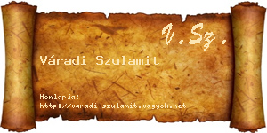 Váradi Szulamit névjegykártya